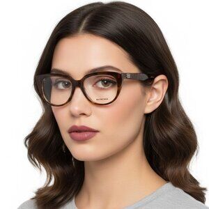 New Authentic  BALENCIAGA Havana Cat Eye BB0131 008 Glasses Women